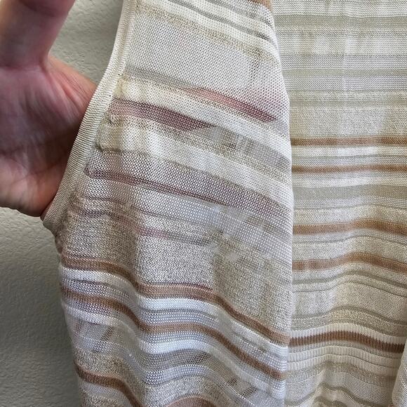 White House Black Market Striped Open Knit Vest Small– Coastal, Boho, Minimalist - Picture 5 of 6